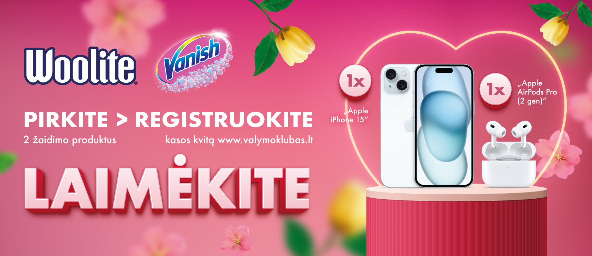 Pirkite du akcijos gaminius ir laimėkite