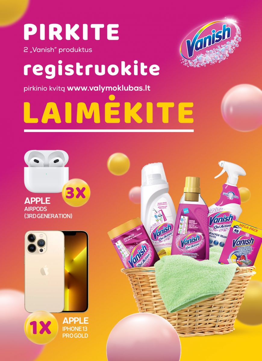 Pirkite Vanish ir laimėkite